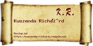 Kuszenda Richárd névjegykártya
