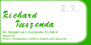 richard kuszenda business card