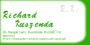 richard kuszenda business card